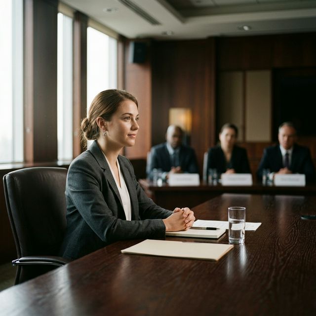 Candidate face à un jury examinateur